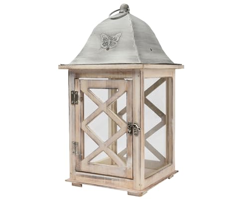 Decoris Laterne mit Henkel 21x41cm Holz Metall Glas - zum Aufhängen oder Hinstellen - Windlicht Laternen - Deko Holzlaterne - Kerzenlaterne - Transparent Natur Decoris Laterne mit Henkel 21x41cm Holz Metall Glas - zum Aufhängen oder Hinstellen - Windlicht Laternen - Deko Holzlaterne - Kerzenlaterne - Transparent Natur von Decoris