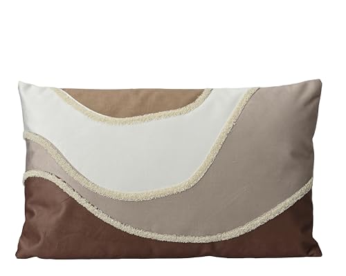 Decoris Luxuriöses Polyester-Samtkissen sattem Braun, 30 cm Länge, 50 cm Breite und 3 cm Höhe von Decoris