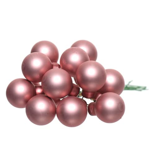 Decoris Spiegelbeeren, Mini Christbaumkugeln am Draht, Glas Samt Pink - 12 Bundel a 12 Stück - 12 x 12 Stück Decoris Spiegelbeeren, Mini Christbaumkugeln am Draht, Glas Samt Pink - 12 Bundel a 12 Stück - 12 x 12 Stück von Decoris