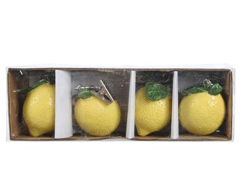 Decoris Tischdeckenbeschwerer Zitrone 16x5x4cm Keramik 4er Set - Tischdeckengewichte für Draußen mit Klammern aus Metall - Gewichte zum Beschweren - Tischdecken Beschwerer mit Clip - Gelb Grün Decoris Tischdeckenbeschwerer Zitrone 16x5x4cm Keramik 4er Set - Tischdeckengewichte für Draußen mit Klammern aus Metall - Gewichte zum Beschweren - Tischdecken Beschwerer mit Clip - Gelb Grün von Decoris