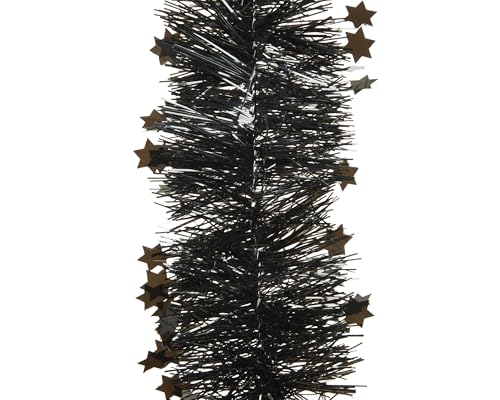Decoris Weihnachtsgirlande 2,7m x 9cm mit Sternen - Lametta Girlande - Sternengirlande - Guirlande Lametta d10h270 cm zwart - Schwarz Decoris Weihnachtsgirlande 2,7m x 9cm mit Sternen - Lametta Girlande - Sternengirlande - Guirlande Lametta d10h270 cm zwart - Schwarz von Eminza