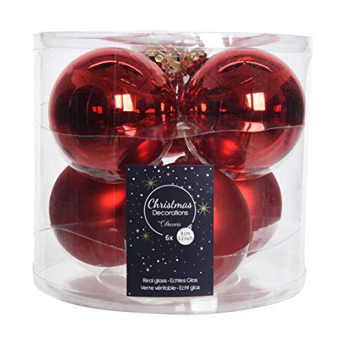 Decoris Weihnachtskugel, Glas, rot, 56 X 39.5cm, 6 von Kaemingk