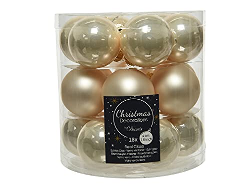 Decoris Weihnachtskugeln Glas 4cm x 18 Stück kleine Christbaumkugeln Perle von Decoris