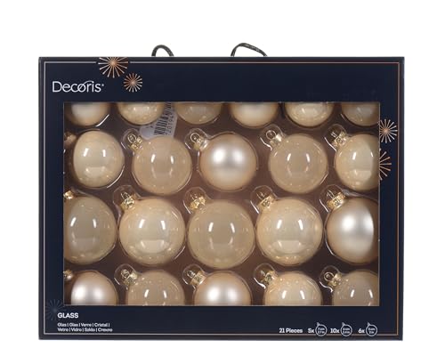 Decoris Weihnachtskugeln Glas 5-7cm 21er Set - matt & glänzend & transparent - Christbaumkugeln Weihnachtsbaumkugeln für Weihnachtsbaum - Kerstbal Glas d7 cm parel Ass 21st I kerst Perle Decoris Weihnachtskugeln Glas 5-7cm 21er Set - matt & glänzend & transparent - Christbaumkugeln Weihnachtsbaumkugeln für Weihnachtsbaum - Kerstbal Glas d7 cm parel Ass 21st I kerst Perle von Decoris