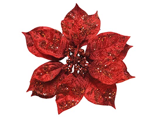 Decoris – Weihnachtsstern Rot Glanz Auf Clip von Decoris