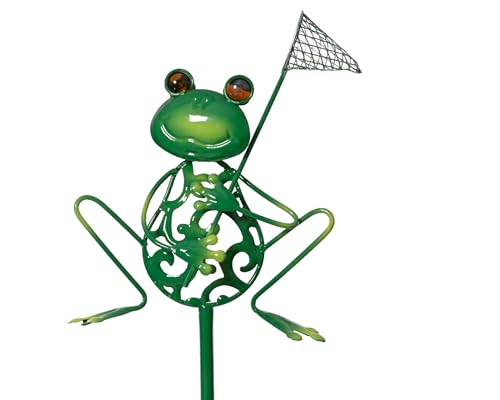 Dekofigur Frosch mit Kescher 91cm Metall - Wetterfester Outdoor Gartenstecker - Außendeko Metallstecker Tierfigur - Gartendeko Metallfigur Außenbereich - Grün Dekofigur Frosch mit Kescher 91cm Metall - Wetterfester Outdoor Gartenstecker - Außendeko Metallstecker Tierfigur - Gartendeko Metallfigur Außenbereich - Grün von Decoris