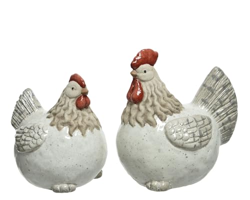 Dekofiguren Hahn & Henne 20cm Keramik 2er Set - Hühner zum Stellen - Keramikfiguren Huhn Gartendeko Wohndeko - Osterdeko Osterschmuck - Tierfiguren Deko Dekofiguren Hahn & Henne 20cm Keramik 2er Set - Hühner zum Stellen - Keramikfiguren Huhn Gartendeko Wohndeko - Osterdeko Osterschmuck - Tierfiguren Deko von Decoris