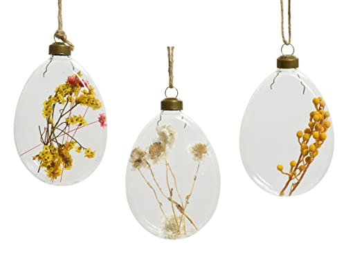 Glasgefäß zum Aufhängen mit Trockenblumen gefüllt 10,5cm x 1 Stück Sortiert - Hängedeko von Decoris