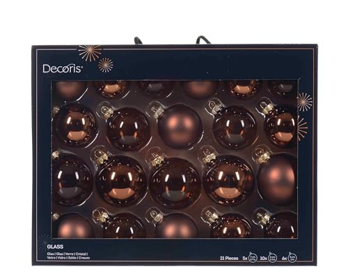 Decoris Weihnachtskugeln Glas 5-7cm 21er Set - matt & glänzend & transparent - Christbaumkugeln Weihnachtsbaumkugeln für Weihnachtsbaum - Kerstbal Glas d7 cm esprss Ass 21st kerst Espressobraun Decoris Weihnachtskugeln Glas 5-7cm 21er Set - matt & glänzend & transparent - Christbaumkugeln Weihnachtsbaumkugeln für Weihnachtsbaum - Kerstbal Glas d7 cm esprss Ass 21st kerst Espressobraun von Decoris