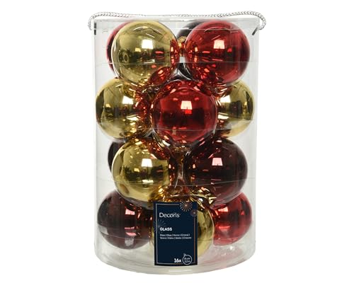 Kerstbal Glas d8 cm Rood/Goud Ass 16st kerst - Decoris Kerstbal Glas d8 cm Rood/Goud Ass 16st kerst - Decoris von Decoris