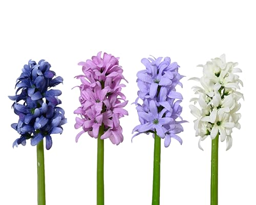 Künstliche Hyazinthe mit Stiel 7x22cm 1 Stück Sortiert - Kunstblumen Hyazinthen - Deko Blumen für Blumendeko Blumenarrangement Tischdeko - Blumenschmuck Stielblume von Decoris