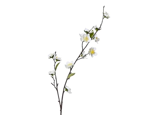 Künstlicher Kirschblütenzweig 70cm - Kunstzweig Kirschblüte - Kirschzweige Blütenzweig Dekozweige - Kunstblumen Deko Zweig - Hochzeitsdeko Frühlingsdeko Osterdeko - Weiß von Decoris