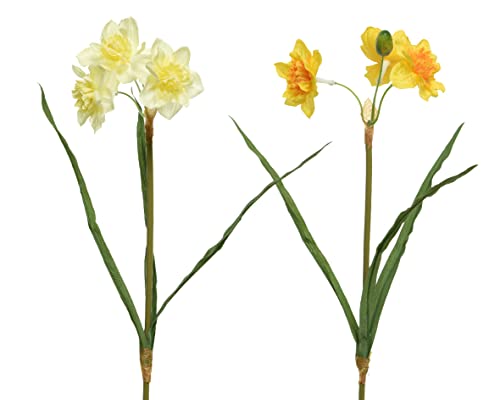 Kunstblumen Narzisse 40cm x 1 Stück sortiert Osterglocken künstliche Blumen Seidenblumen Dekoblumen von Decoris