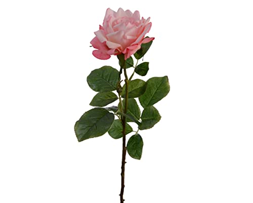 Rose Real Touch 68cm Kunstblumen wie echt - künstliche Blumen Rosen Kunstrosen Seidenblumen Dekoblumen rosa von Decoris
