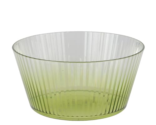 Schale 15x7cm Kunststoff - Servierschale mit Rillen - Schalen & Schüsseln - Dessertschale Eisschale Müslischale Salatschale Obstschale Dekoschale - Geschirr für Frühling & Sommer - Transparent Grün von Decoris