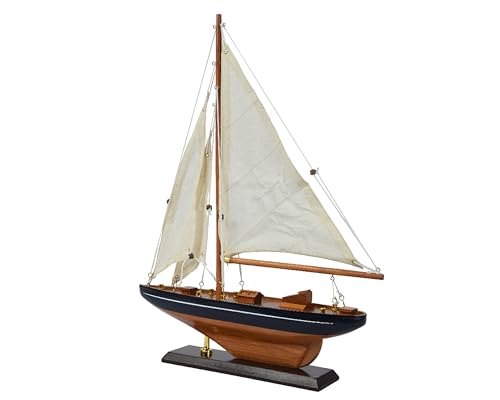 Segelboot Deko Maritim 30x43 cm Holz - Dekofigur Segelschiff - Holzboot Aufsteller Schiff Boot - Maritime Tischdeko Meeresdeko Natur Braun Blau Segelboot Deko Maritim 30x43 cm Holz - Dekofigur Segelschiff - Holzboot Aufsteller Schiff Boot - Maritime Tischdeko Meeresdeko Natur Braun Blau von Decoris