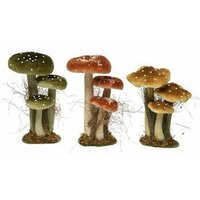 Set mit 3 Pilzen auf Moos, 14 x 18 x 26 cm, verschiedene Farben/Modelle Set mit 3 Pilzen auf Moos, 14 x 18 x 26 cm, verschiedene Farben/Modelle von Decoris