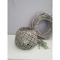 Metallwindlicht Grau Shabby Look Klein von DecoritKreationen