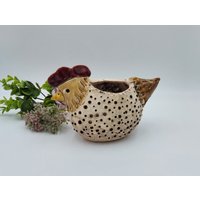 Osterdeko Huhn, Teelichtständer Keramik, Huhn Deko von DecoriumDE