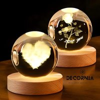 3D Rose Crystal Ball With Laser Engraving-Romantic Gift, Mother's Day Globe, Decorative Glass Sphere For Desk & Home 3D Rose Crystal Ball With Laser Engraving-Romantic Gift, Mother's Day Globe, Decorative Glass Sphere For Desk & Home von Decornia
