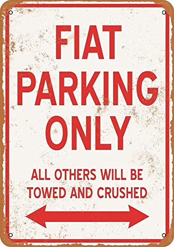 Blechschild mit Aufschrift "Fiat Parking Only", Vintage-Stil, Wanddekoration, 20,3 x 30,5 cm von Decorolo