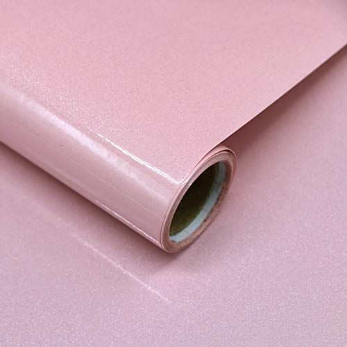 Decoroom Klebefolie Selbstklebend Rosa Hochglanzfolie Mit Glitzer 40 X 300cm Hochwertigem PVC Dekorfolie Küchefolie Möbelfolie Wasserfest Folie DIY Wandaufkleber von Decoroom