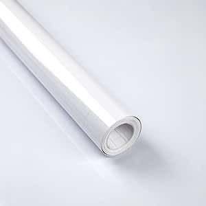 Decoroom Klebefolie Selbstklebend Weiße Hochglanzfolie 90 X 600cm Hochwertigem PVC Dekorfolie Küchefolie Möbelfolie Wasserfest Weiss Glanz Vinyl Film Folie Wandaufkleber von Decoroom