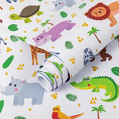 Decoroom Klebefolie Selbstklebende Matt 30X200CM Tapete Kinderzimmer Möbel Wasserdicht Mit süßem Tiermotiv für Wandsticker Kinderzimmer Deko Wandgestaltung DIY Dekorfolie Kindertapete von Decoroom