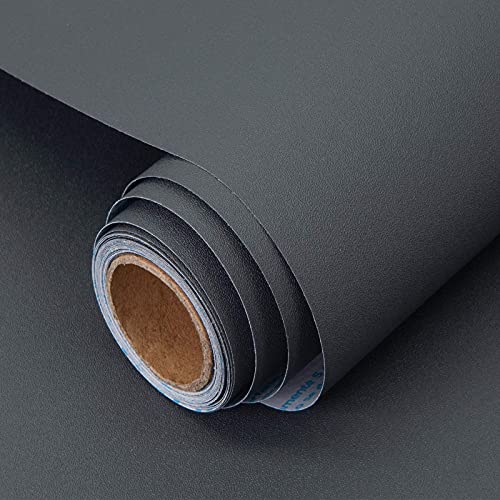 Decoroom Klebefolie Selbstklebende Matt Dunkelgrau 40X300cm Wasserdicht Möbelfolie Küchenschrank Tischplatten Wand Schutzfolie DIY Dekorfolie von Decoroom