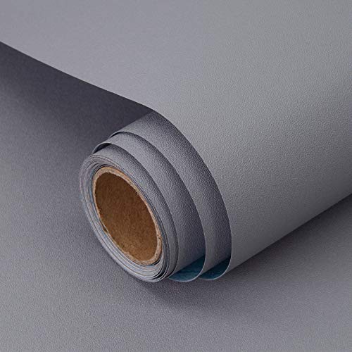 Decoroom Klebefolie Selbstklebende Matt Grau 40X300cm Wasserdicht Möbelfolie Küchenschrank Tischplatten Wand Schutzfolie DIY Dekorfolie von Decoroom