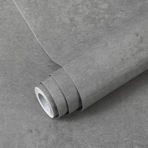 Decoroom Klebefolie Selbstklebende Matt Grau 90X600cm Möbelfolie Betonoptik Effekt Wasserdicht Folie für Möbel Küche Schrank Wand Dekorfolie Vinyl Tapete von Decoroom
