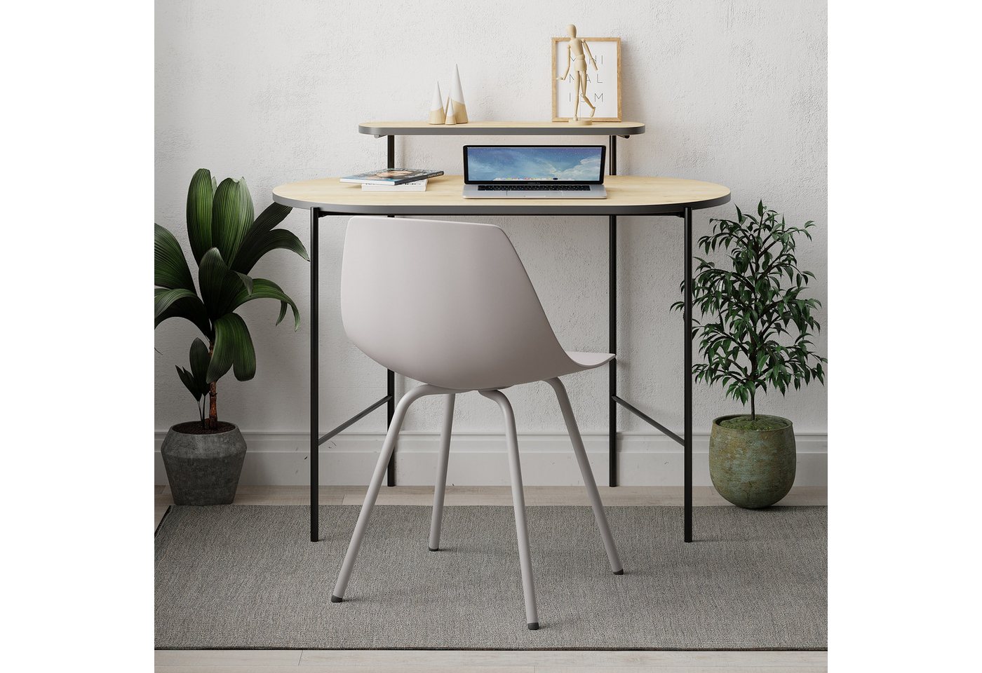 Decortie Arbeitstisch Loub (1 ticsh), Arbeitstisch/Schreibtisch Mit Monitorständer, 100 x 55 x 87 cm von Decortie