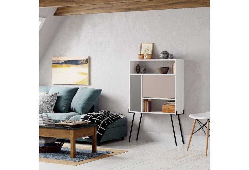 Decortie Arbeitstisch Tatti, Moderner Arbeitstisch,Schreibtisch mit Regal, 83,5 x 29,4 x 135 cm von Decortie