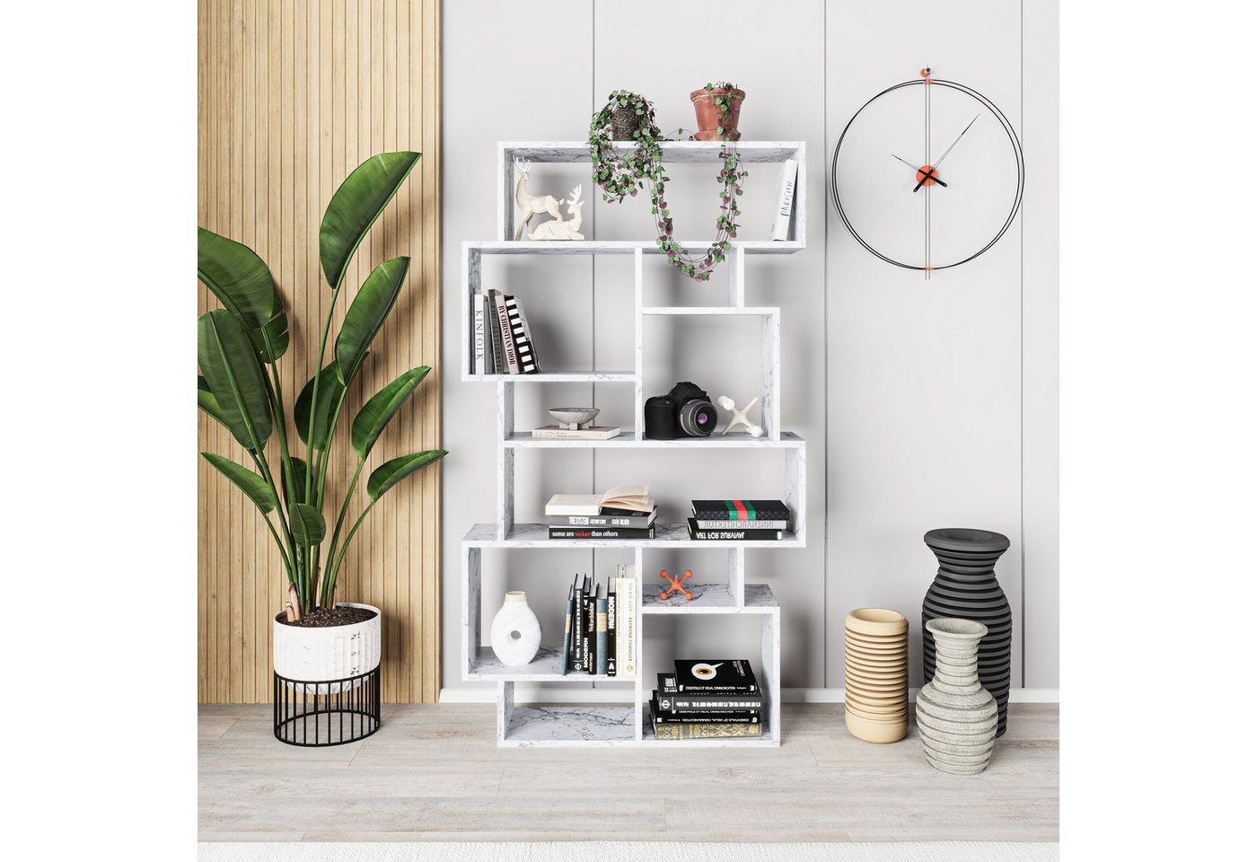 Decortie Bücherregal Karmato, Modernes Bücherregal Display Unit, 96 x 25,5 x 168,5 cm Decortie Bücherregal Karmato, Modernes Bücherregal Display Unit, 96 x 25,5 x 168,5 cm von Decortie