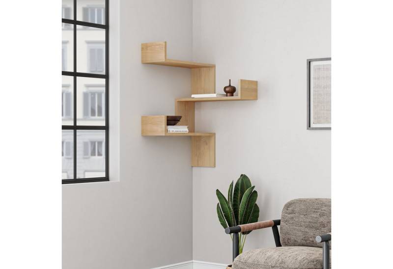 Decortie Bücherregal Luksa, Modernes Bücherregal,Eckwandregal,Vitrine, 60 x 22 x 90 cm von Decortie