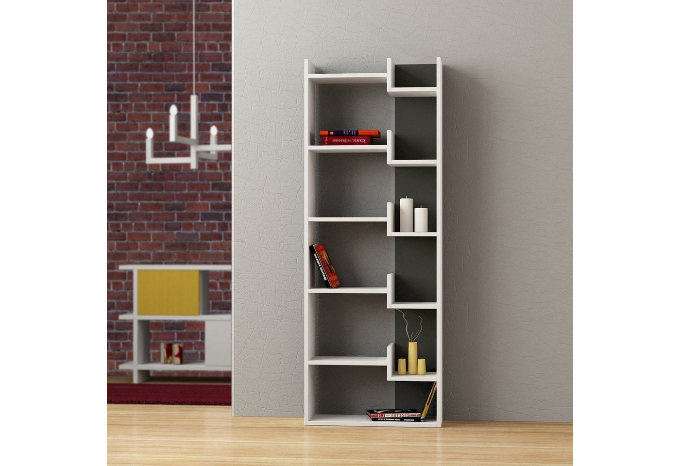 Decortie Bücherregal Oppa, Modernes Bücherregal, Display Unit, 60,5 x 22 x 162,4 cm von Decortie