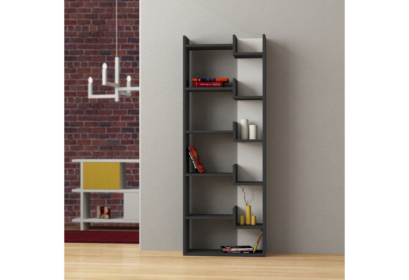 Decortie Bücherregal Oppa, Modernes Bücherregal, Display Unit, 60,5 x 22 x 162,4 cm von Decortie