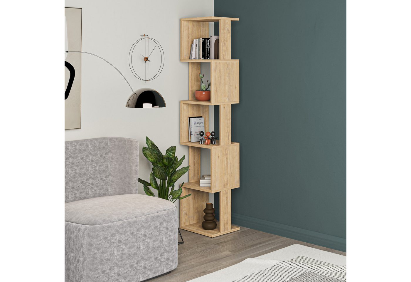 Decortie Bücherregal Piri, Modernes Bücherregal Display Unit, 35 x 30 x 161 cm von Decortie