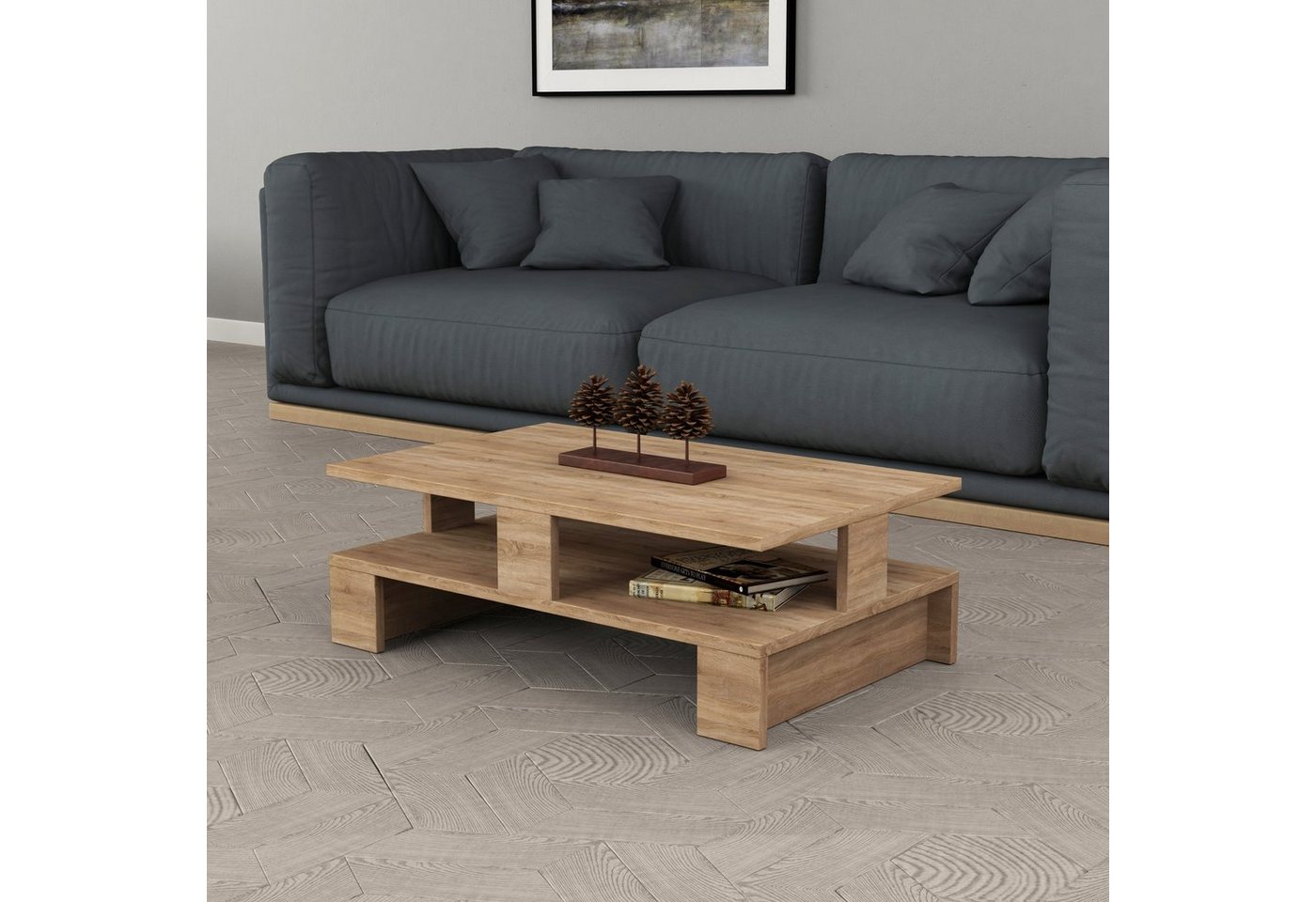 Decortie Couchtisch Mansu, Moderner Couchtisch, 80 x 50 x 27,5 cm von Decortie