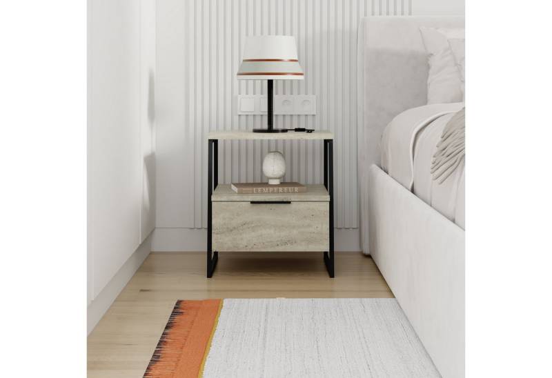 Decortie Nachttisch Pal (1 Tisch), Moderner Nachttisch, 45 x 41 x 50 cm von Decortie