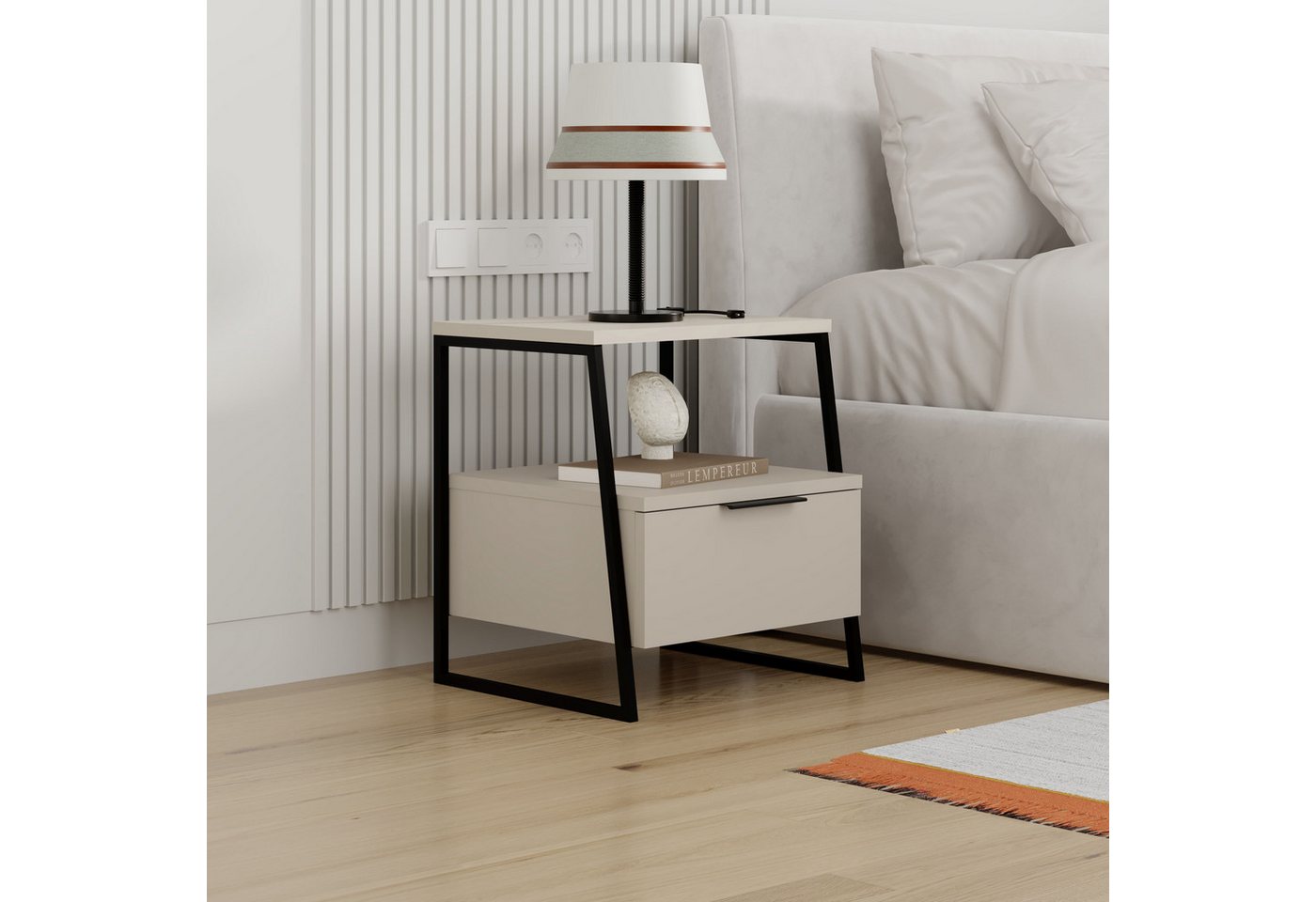 Decortie Nachttisch Pal (1 Tisch), Moderner Nachttisch, 45 x 41 x 50 cm von Decortie