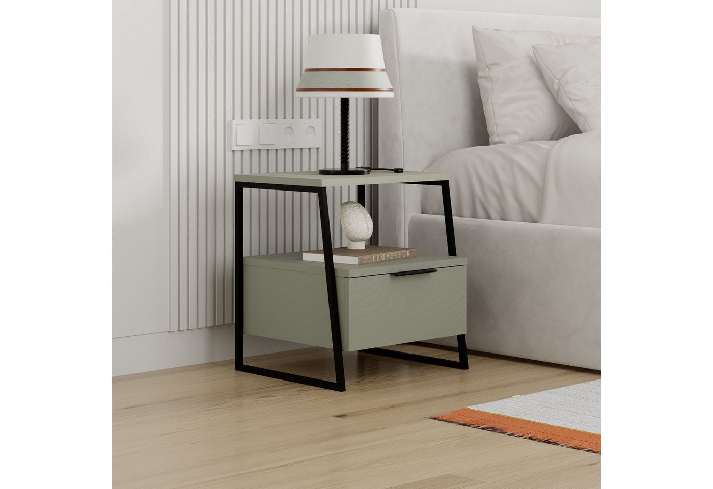 Decortie Nachttisch Pal (1 Tisch), Moderner Nachttisch, 45 x 41 x 50 cm von Decortie