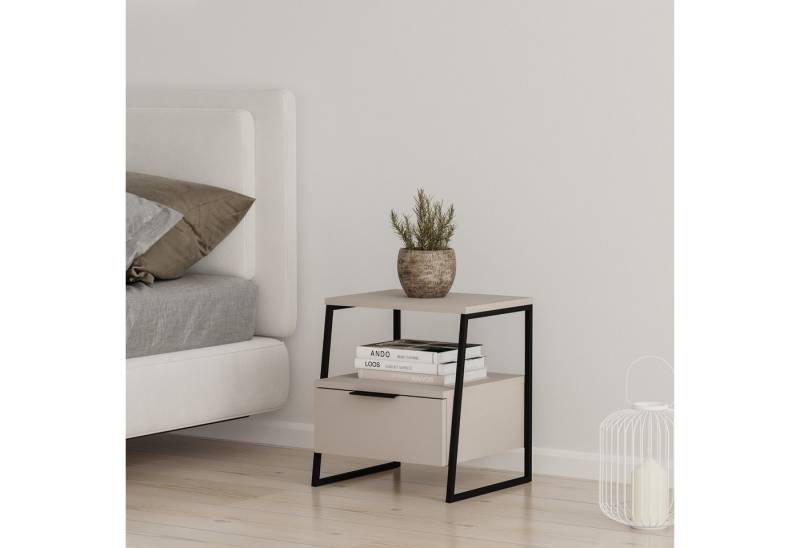 Decortie Nachttisch Pal mit Schubladen Kommode 45 x 40 x 50 cm (1 Kommode), Moderner Nachttisch,Kommode 45 x 40 x 50 cm von Decortie