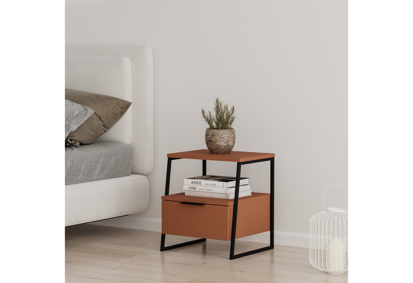 Decortie Nachttisch Pal mit Schubladen Kommode 45 x 40 x 50 cm (1 Kommode), Moderner Nachttisch,Kommode 45 x 40 x 50 cm von Decortie