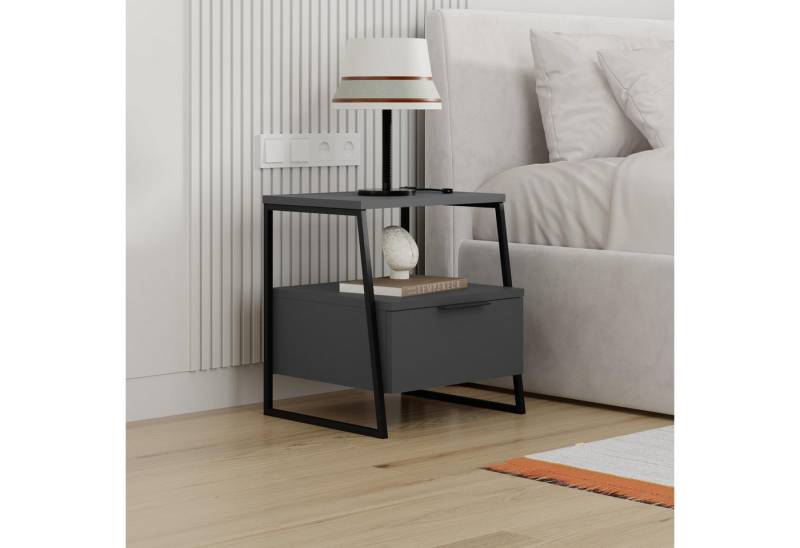 Decortie Nachttisch Pal mit Schubladen Kommode 45 x 40 x 50 cm (1 Kommode), Moderner Nachttisch,Kommode 45 x 40 x 50 cm von Decortie