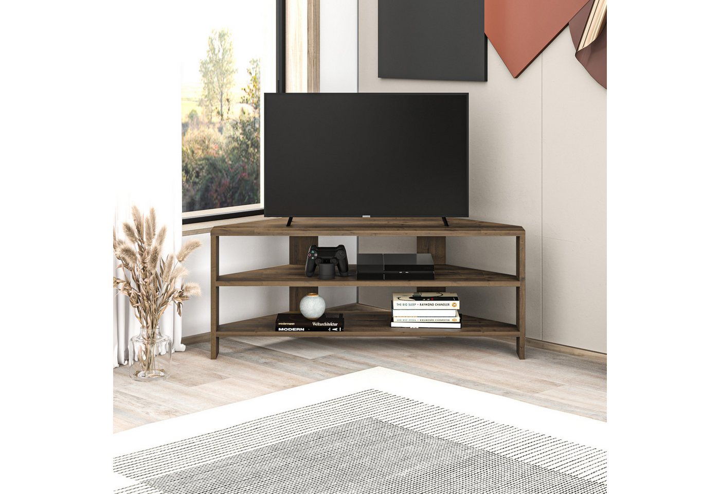 Decortie TV-Schrank Thales (1 set) Modernes Eck-Fernsehgerät Multimedia-Center, 110 x 36 x 45 cm von Decortie