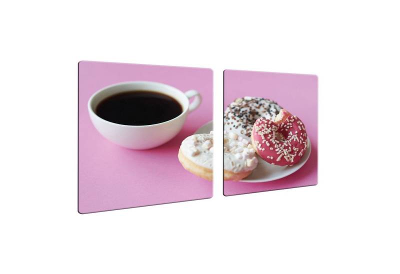 Decorwelt Herd-Abdeckplatte Ceranfeldabdeckung 80x52 2-teilig Kaffee Glas Pink von Decorwelt