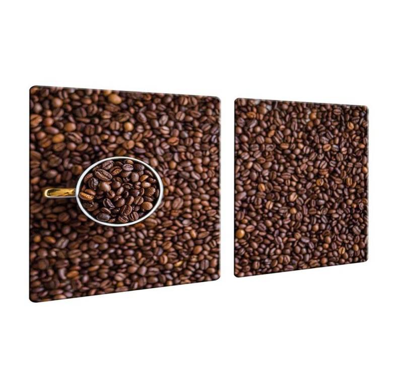 Decorwelt Herd-Abdeckplatte Ceranfeldabdeckung 80x52 2-teilig Kaffee Glas von Decorwelt