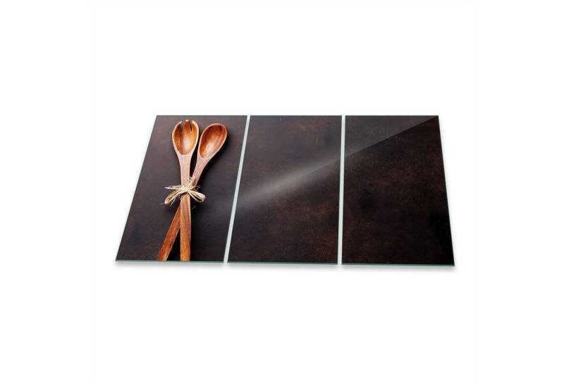 Decorwelt Herd-Abdeckplatte Herdabdeckplatte Abdeckung Ceranfeld Abdeckplatte Kräuter Braun Schnei, (3 Teilig, 3 tlg), für alle Herdarten excl. Gasherde von Decorwelt