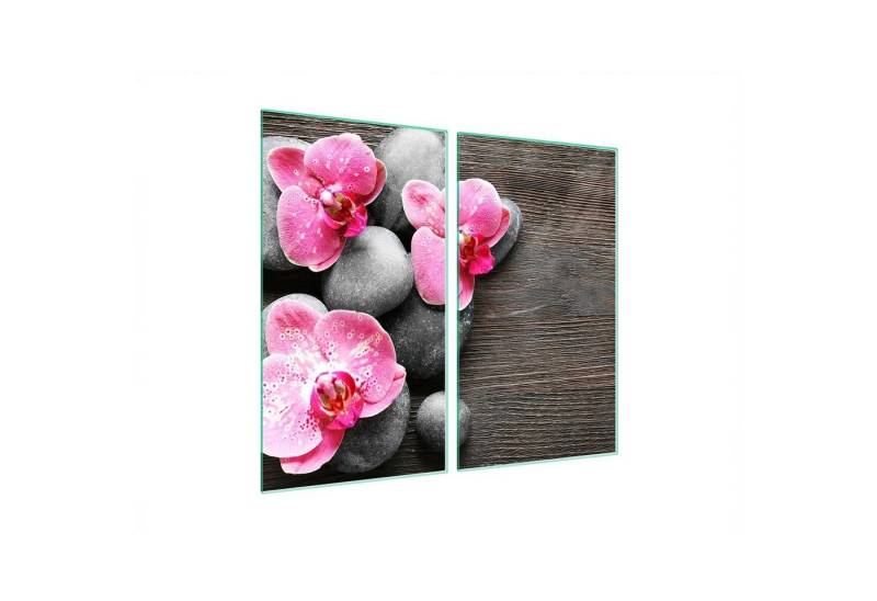 Decorwelt Herd-Abdeckplatte Herdabdeckplatte Ceranfeld Abdeckung Abdeckplatte Schneidebrett Blumen, (2x30x52, 2 tlg), für alle Herdarten excl. Gasherde von Decorwelt